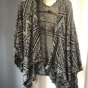 Cream and black shrug